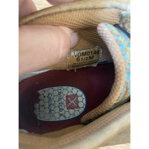 Twisted X Womens Leather Teal Chukka Driving Moc Bomber Shoes Size 6.5 Lace Up - Picture 8 of 8